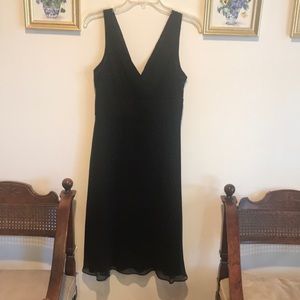 Jcrew black silk V-neck gown